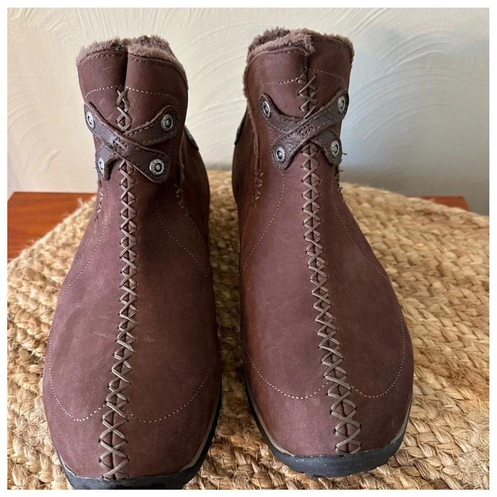SOREL Nicolet Thinsulate Waterproof Boots Suede Shearling Brown ‎ Womens Size 7